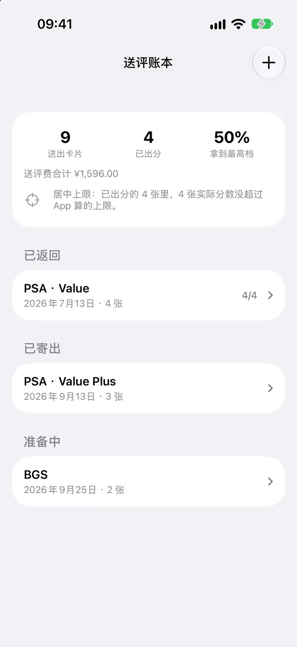送评账本：送评费和回来的分数